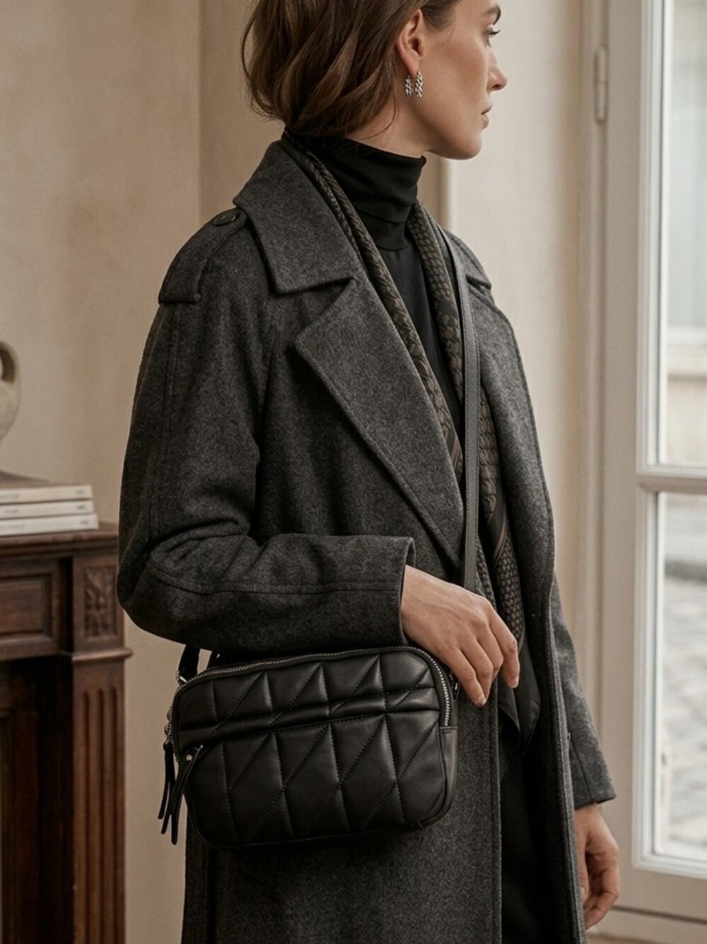Primark Black Quilted Crossbody Bag
